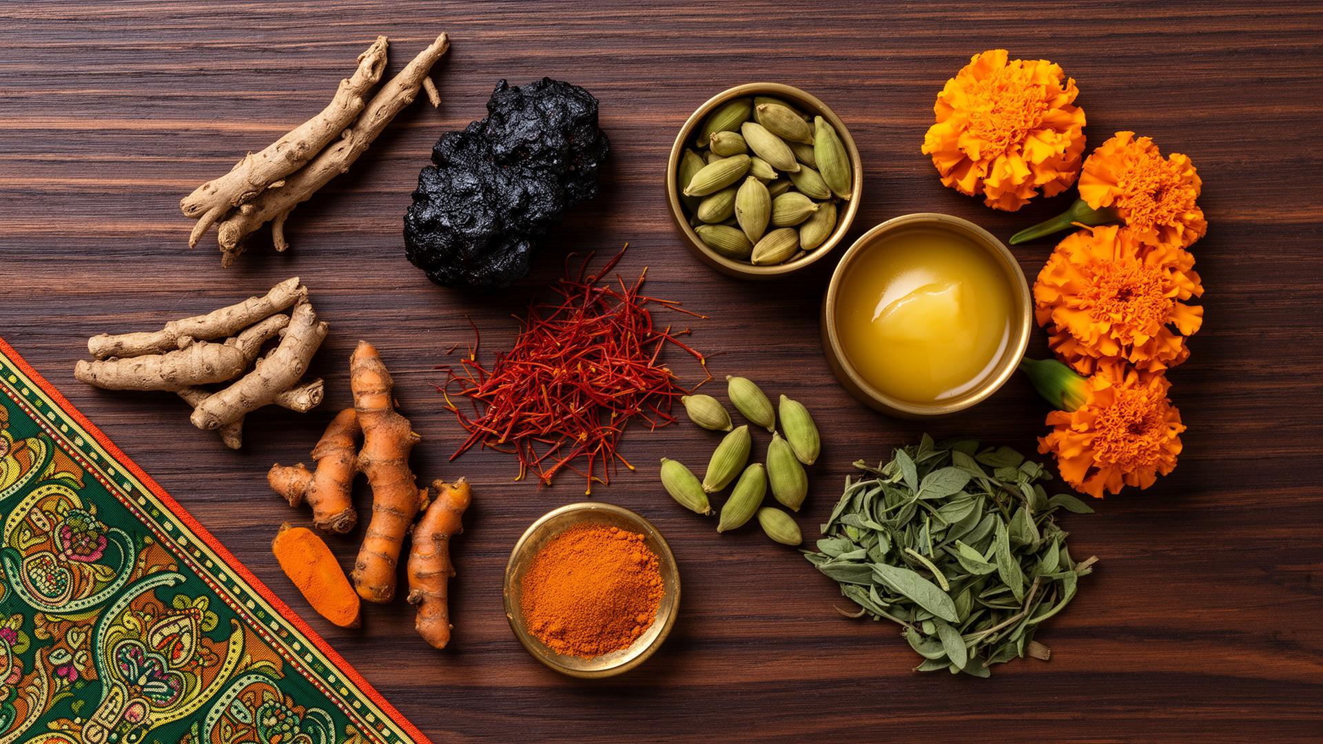 Indian Ayurvedic herbs and ingredients